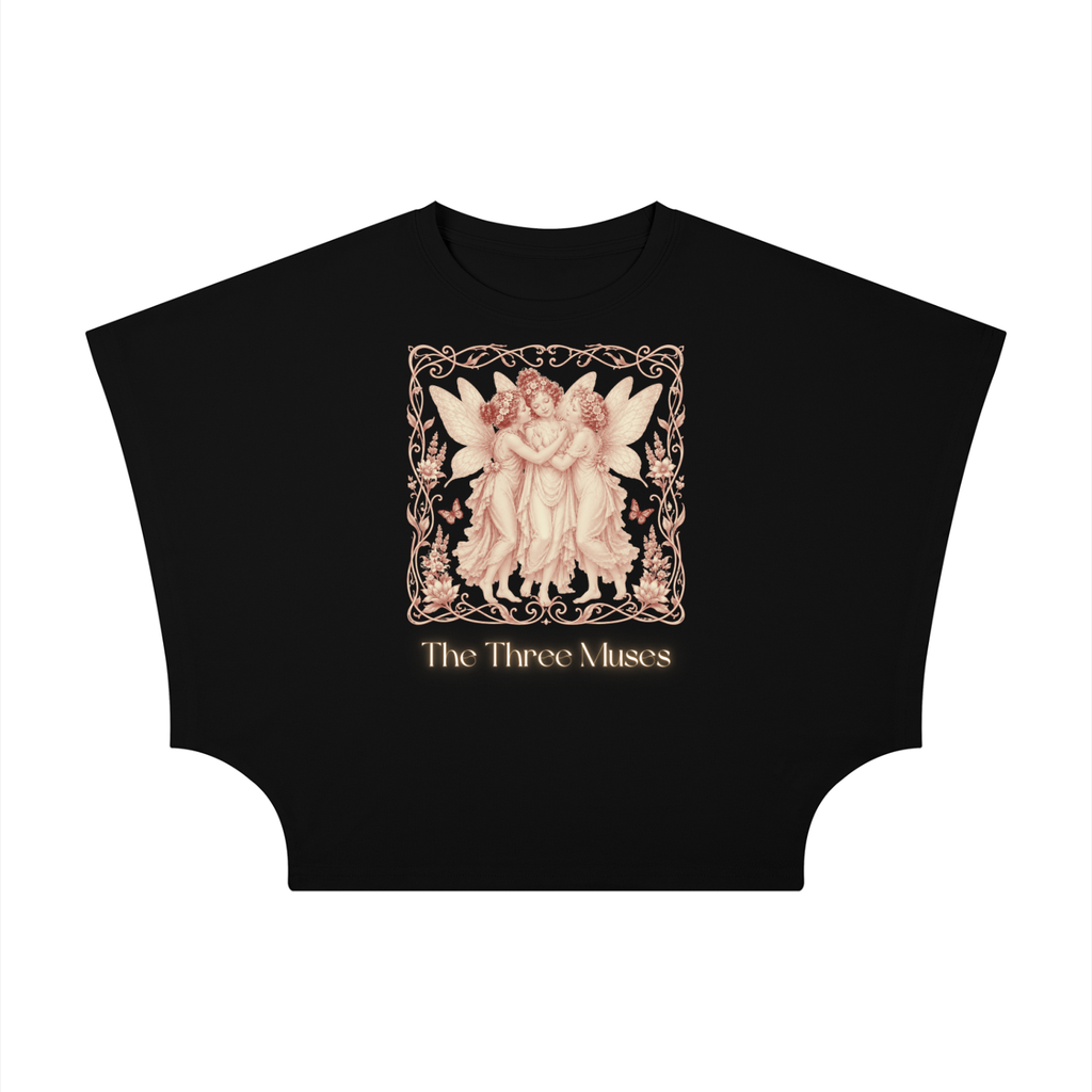 Three Muses Women's Cropped Dolman T-Shirt