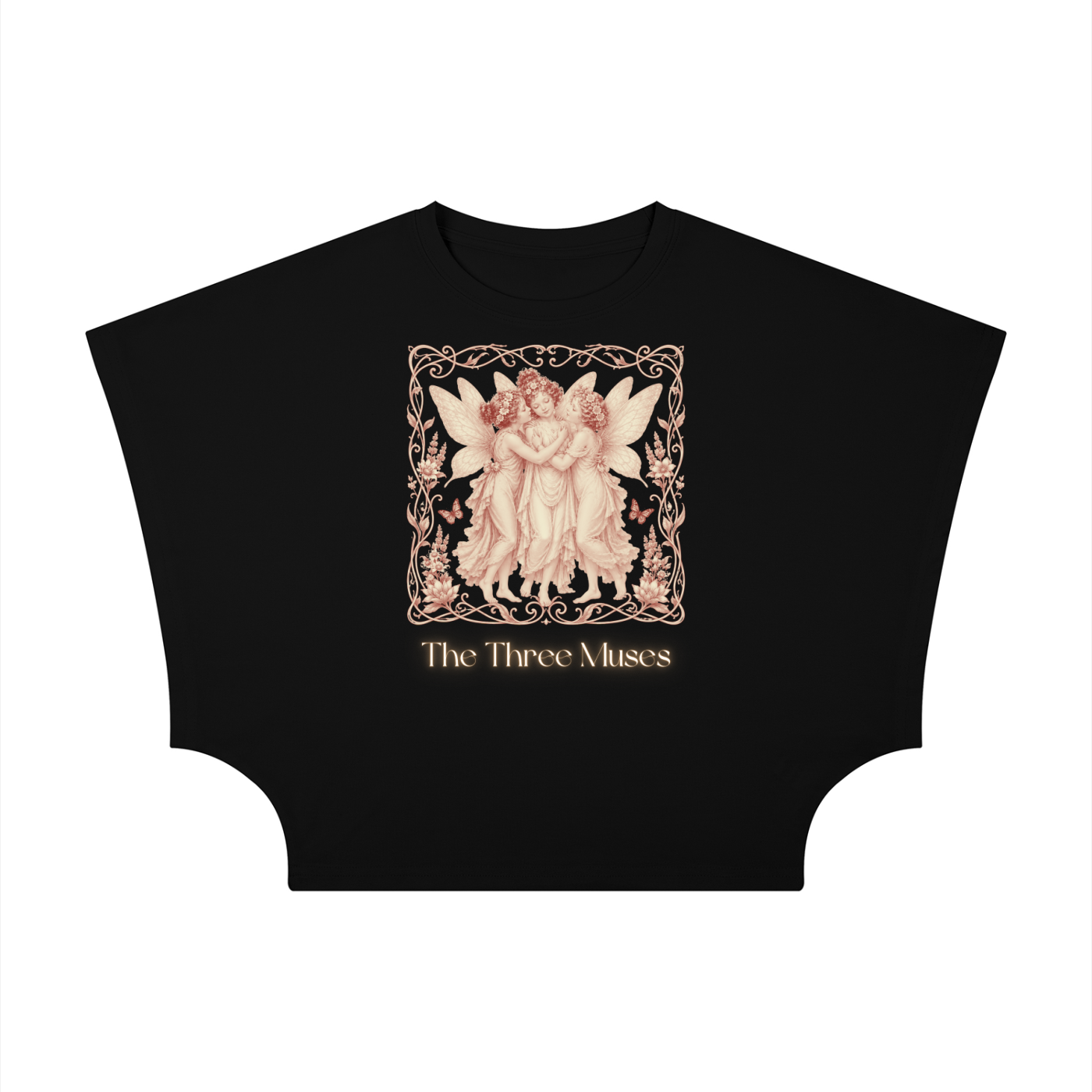 Three Muses Women's Cropped Dolman T-Shirt