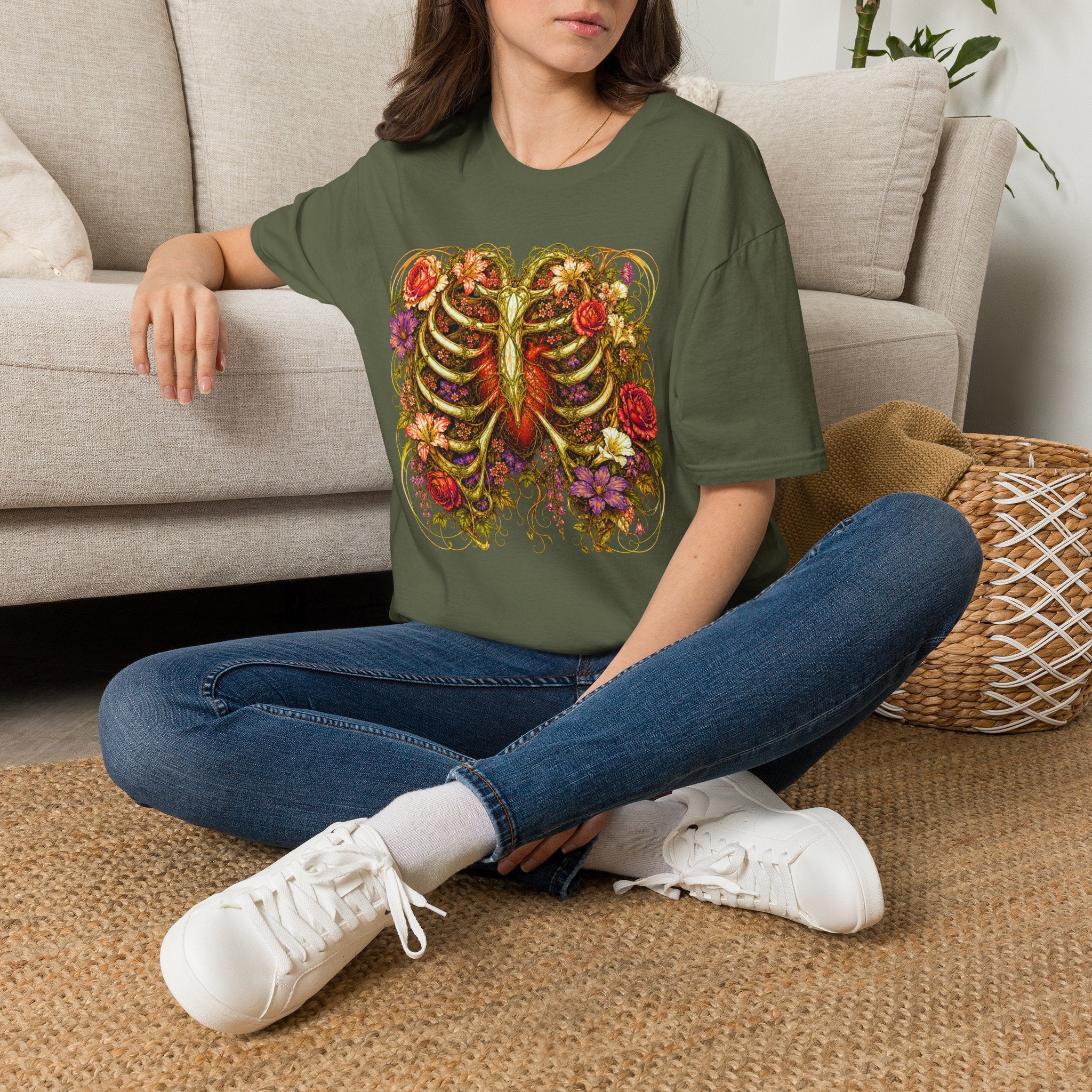 Nouveau Flower Ribcage T-Shirt