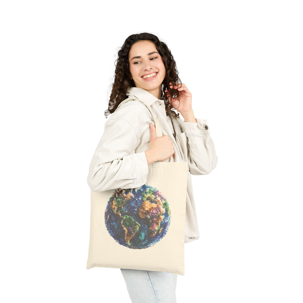 Crystal Earth Tote Bag — Eco-Friendly Canvas Shopping Tote