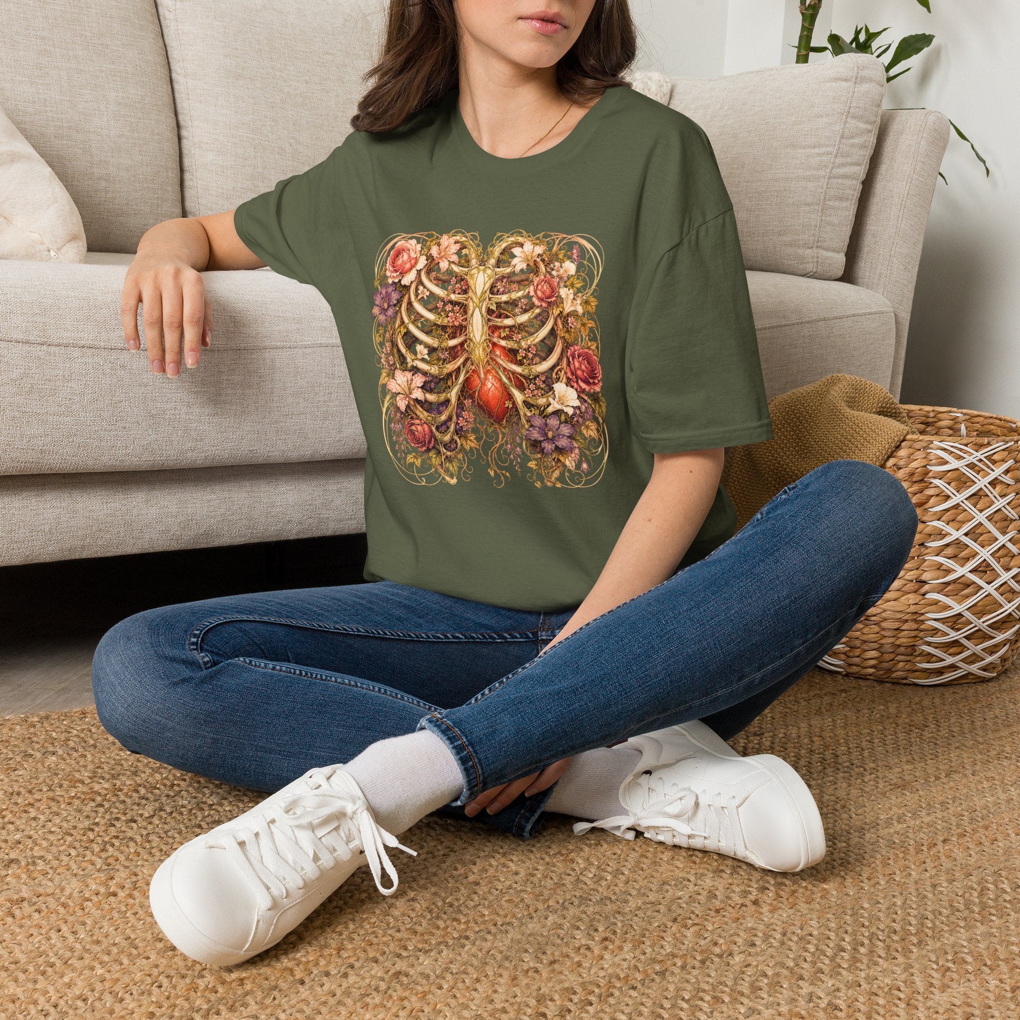 Nouveau Flower Ribcage T-Shirt