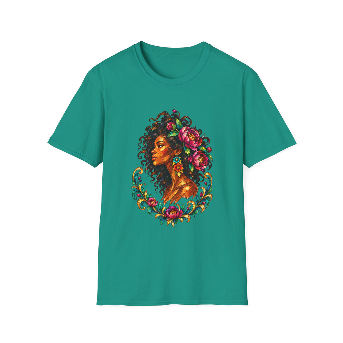 Peonies Stained Glass Graphic Tee