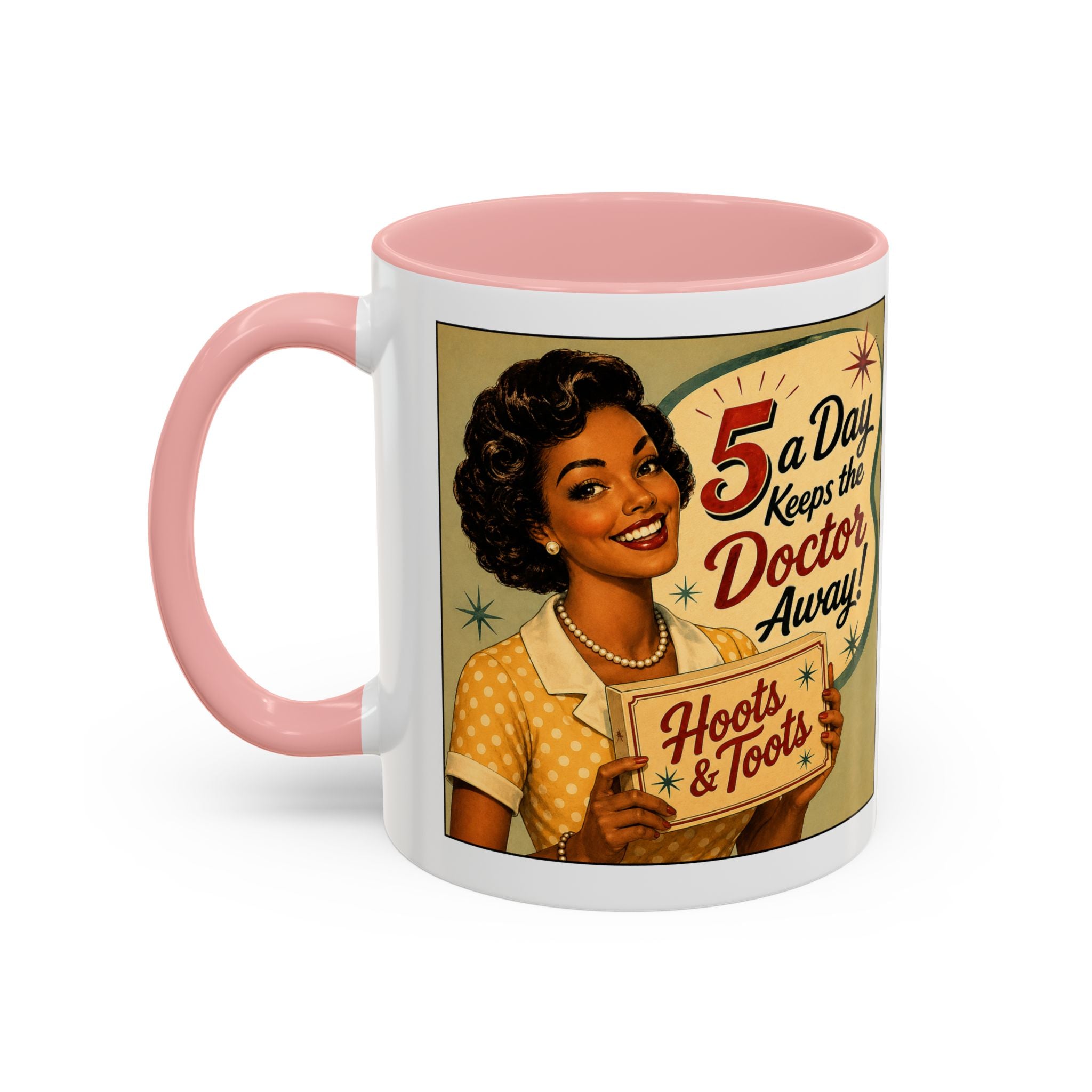 Vintage Coffee Mug – “A Day Keeps the Doctor Away!” Retro Diner Design (11/15oz)