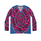 Nested Rose V-Neck Long Sleeve