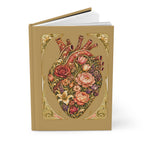 Floral Anatomical Heart Hardcover Journal — Vintage Botanical Sketch Notebook