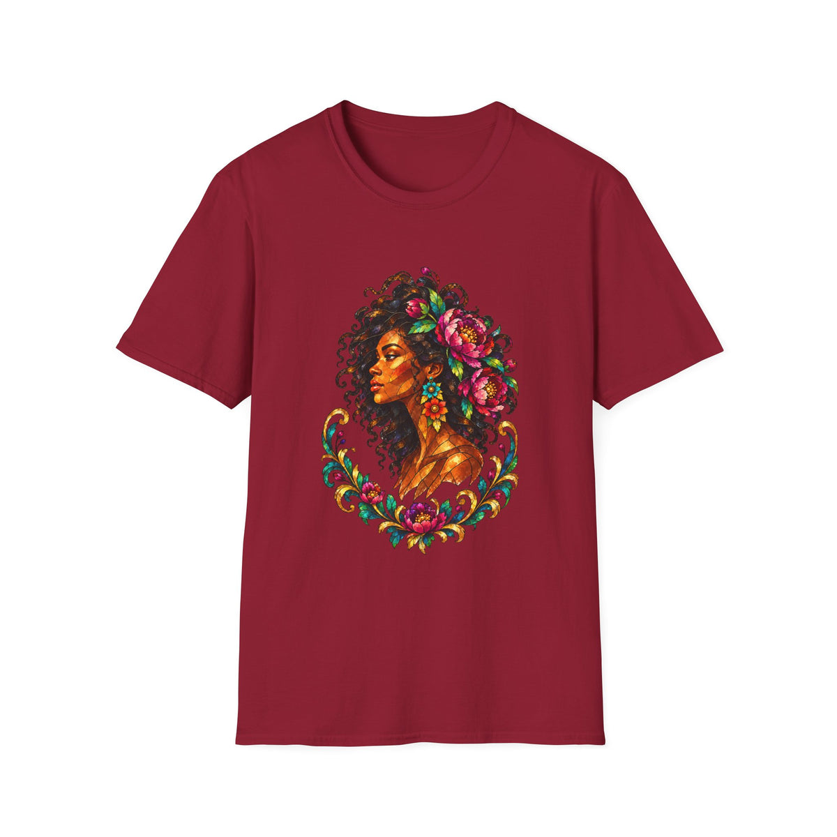 Peonies Stained Glass Graphic Tee