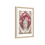Framed Crystal Floral Muse Canvas Print — Botanical Portrait Wall Art