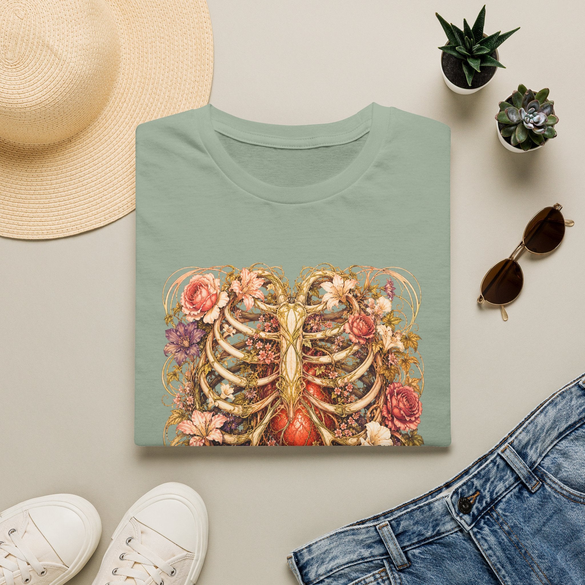 Nouveau Flower Ribcage T-Shirt