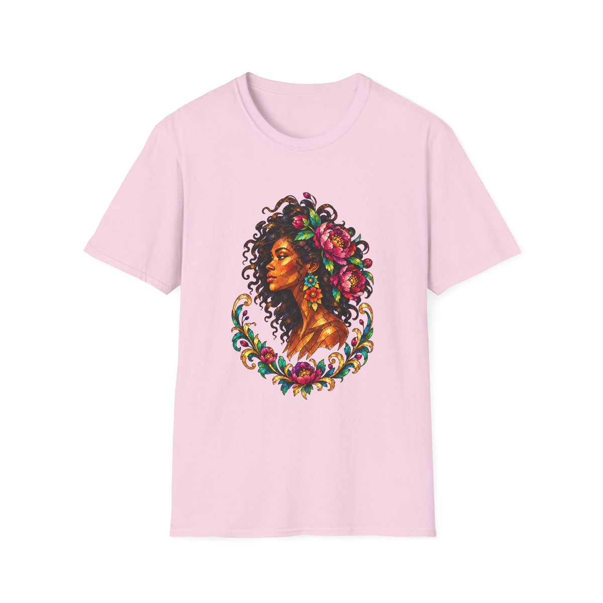Peonies Stained Glass Graphic Tee