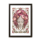 Framed Crystal Floral Muse Canvas Print — Botanical Portrait Wall Art