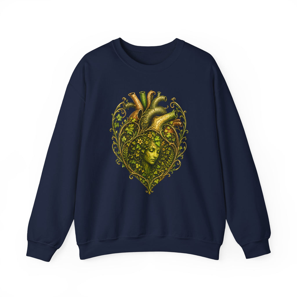 Green Woman Heart Crewneck Sweatshirt