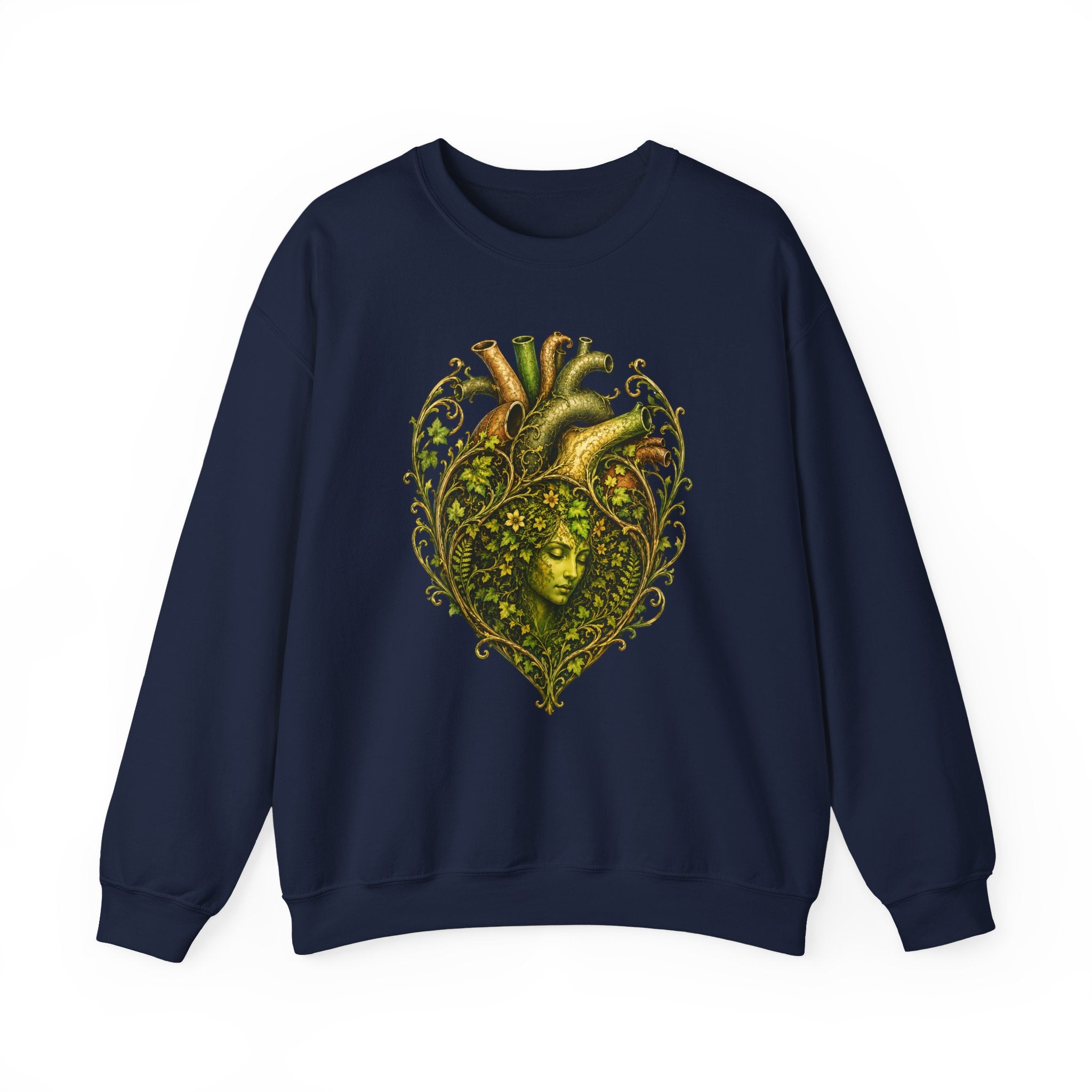 Green Woman Heart Crewneck Sweatshirt