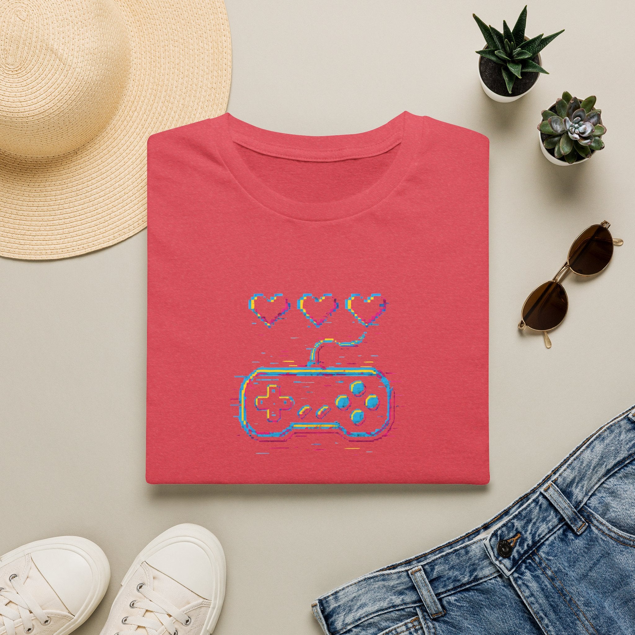 Three Hearts Gaming Controller T-Shirt