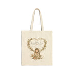 Tote Bag — "I Needed a Hug" Cute Vintage Floral Heart Canvas Tote