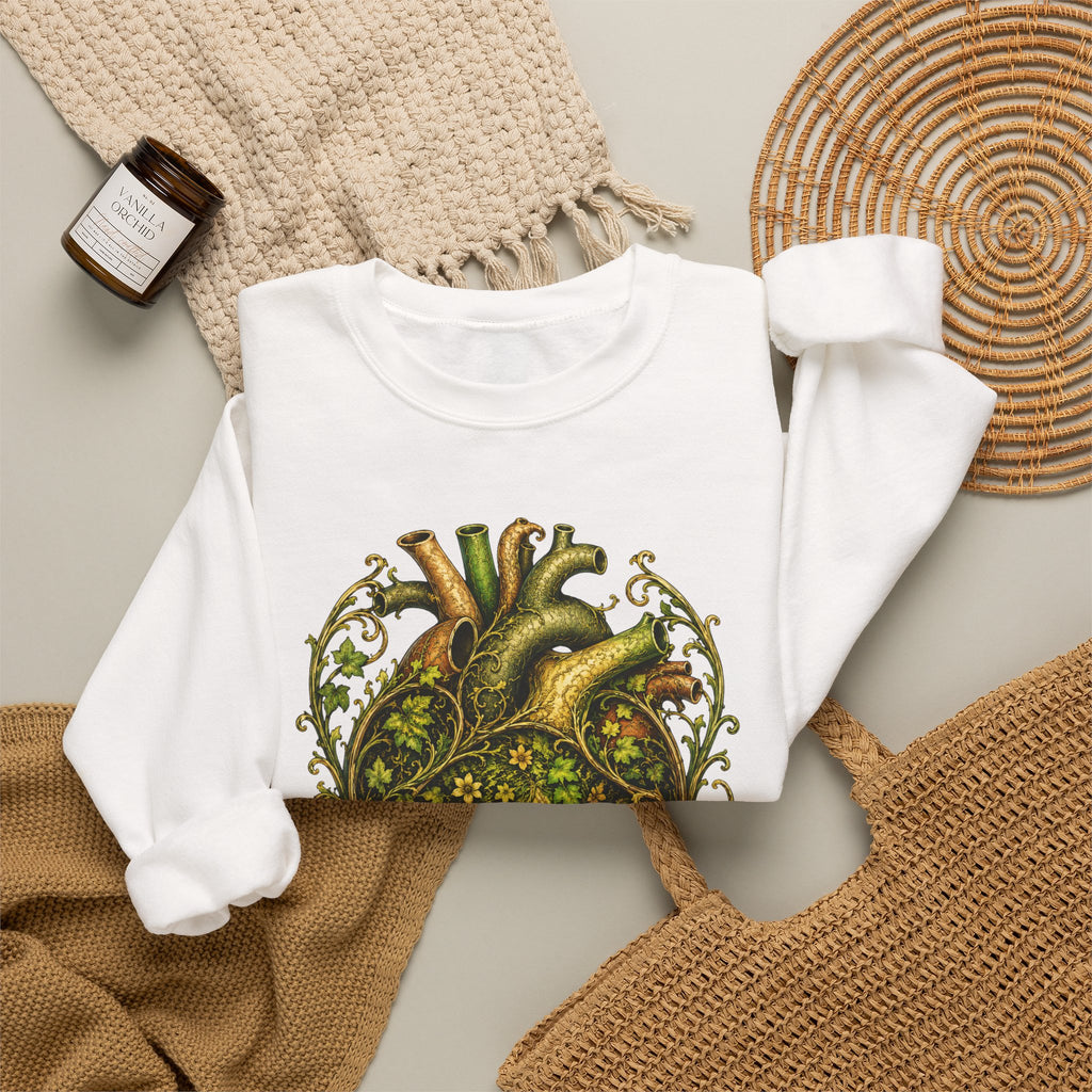 Green Woman Heart Crewneck Sweatshirt