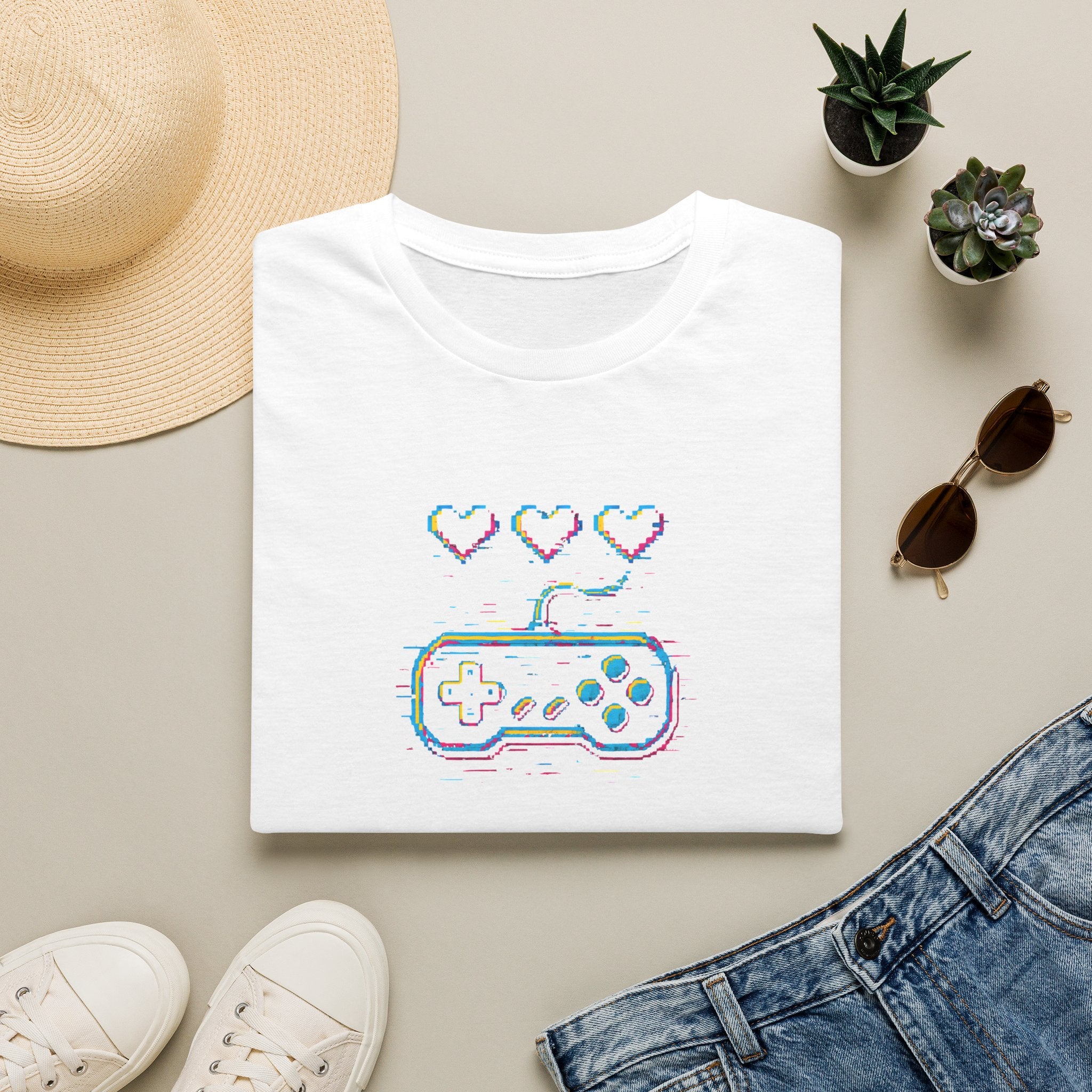 Three Hearts Gaming Controller T-Shirt
