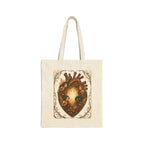 Fairy Heart Canvas Tote Bag — Vintage Floral Anatomical Heart Art Tote