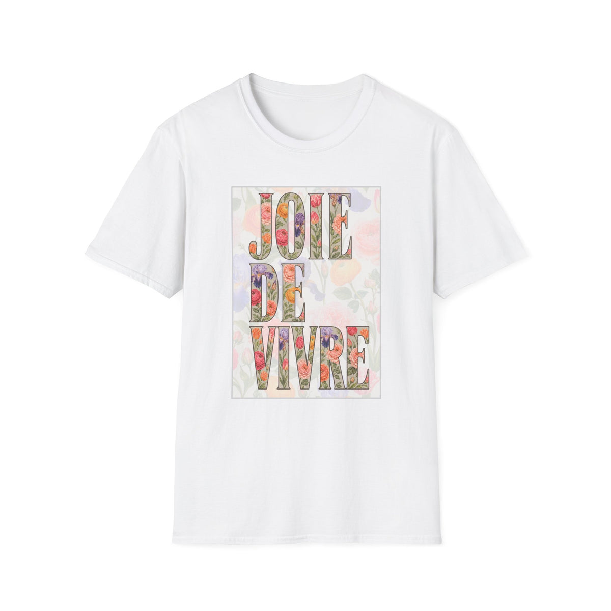 Joie de Vivre  Colorful Floral Graphic Tee