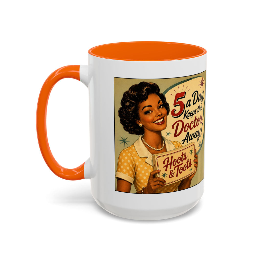 Vintage Coffee Mug – “A Day Keeps the Doctor Away!” Retro Diner Design (11/15oz)