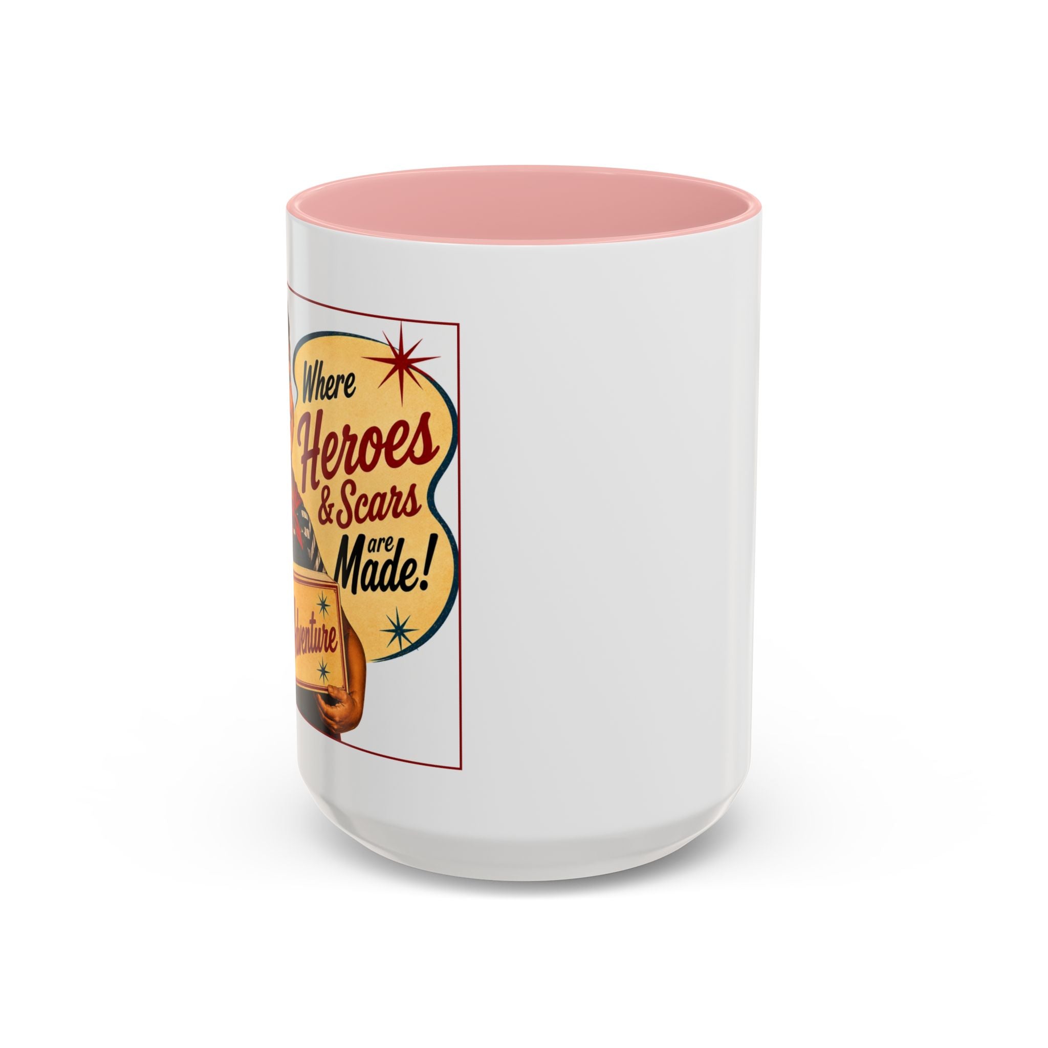 Retro 'Where Heroes & Scars Are Made' Accent Coffee Mug (11/15 oz)