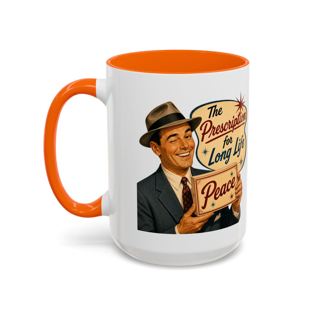 "Peace For a Long Life" Vintage Accent Coffee Mug
