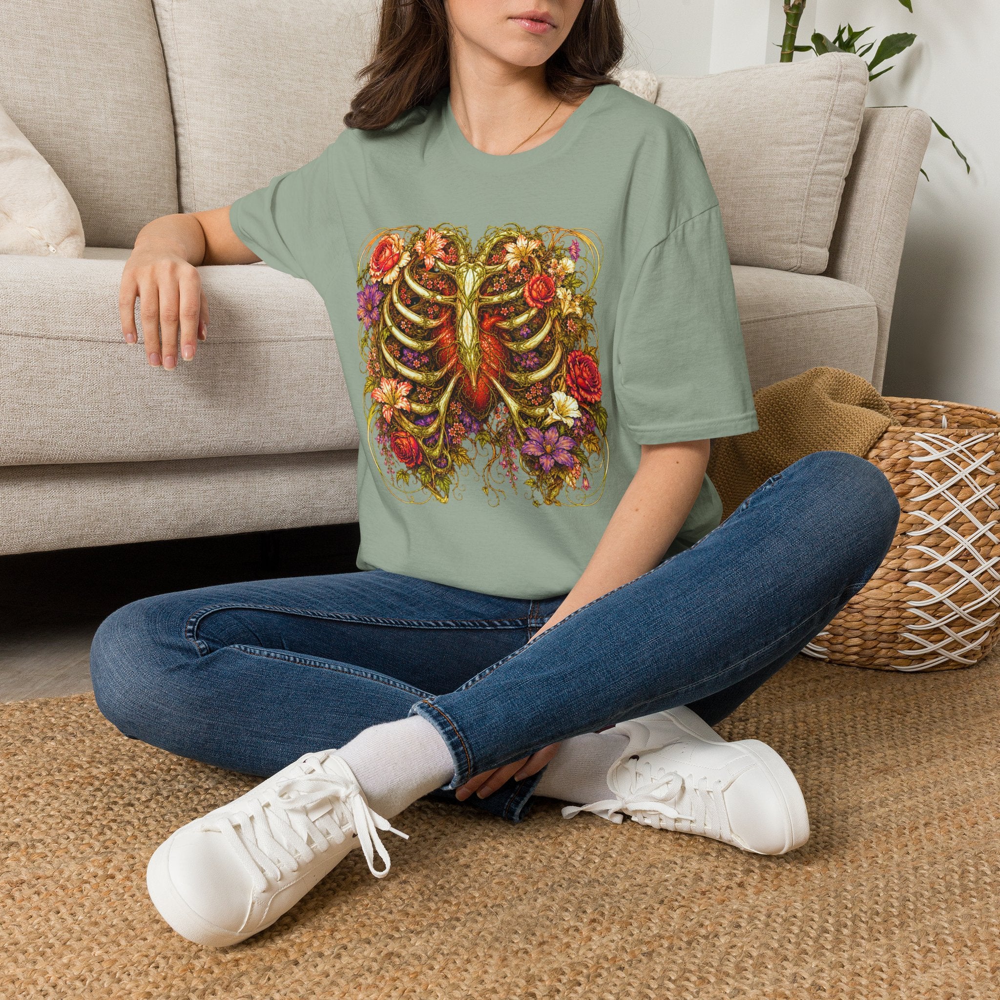 Nouveau Flower Ribcage T-Shirt