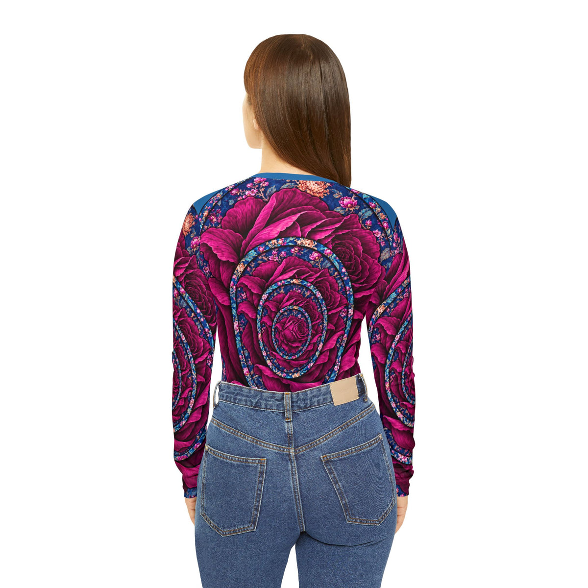 Nested Rose V-Neck Long Sleeve