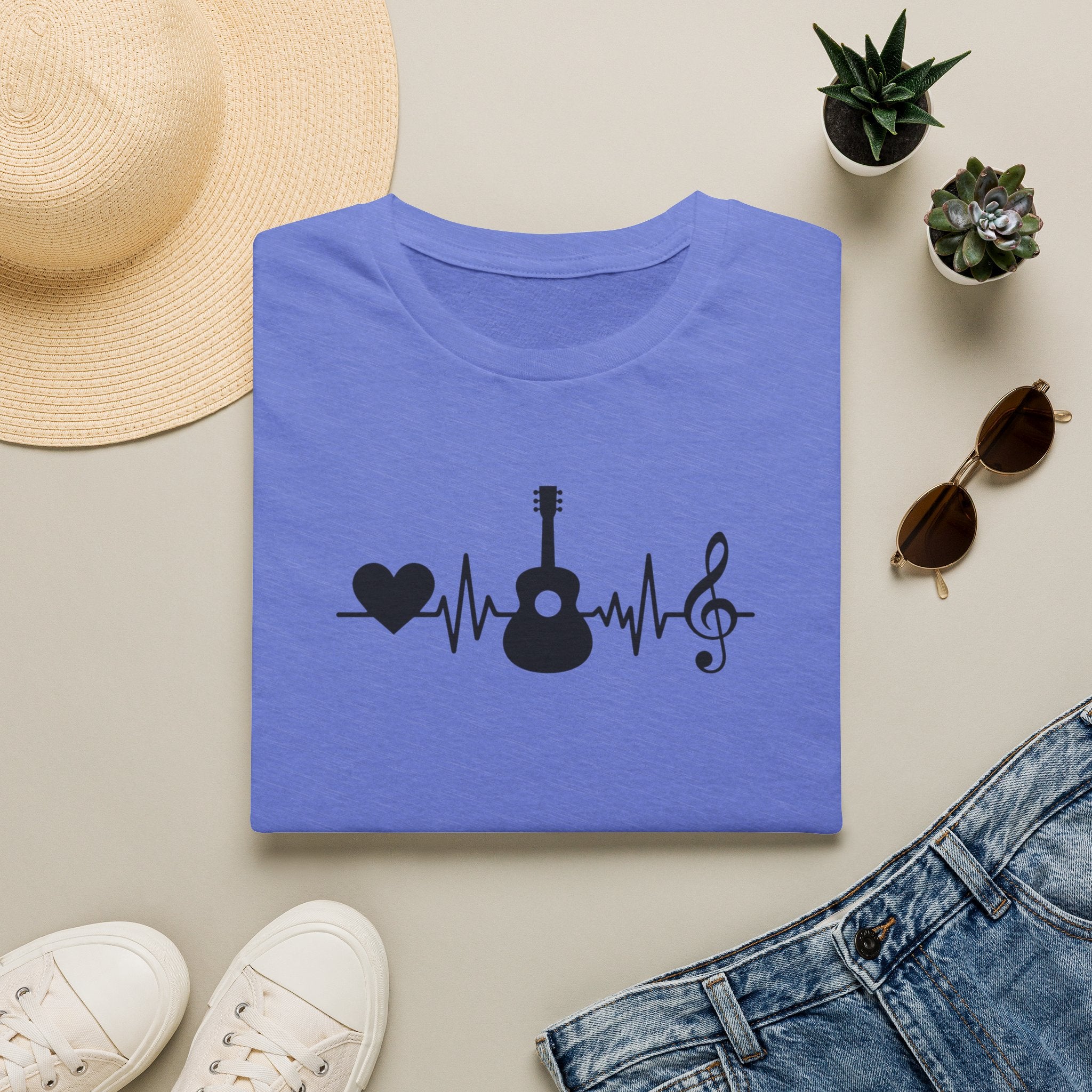 Heartbeat Guitar Music T-Shirt