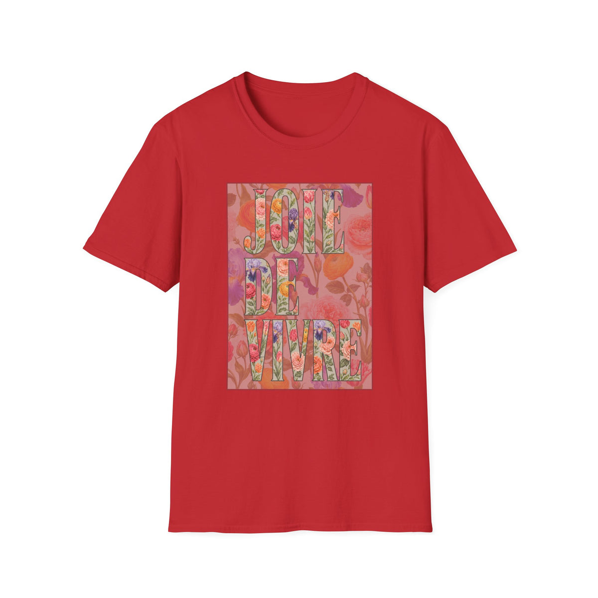 Joie de Vivre  Colorful Floral Graphic Tee