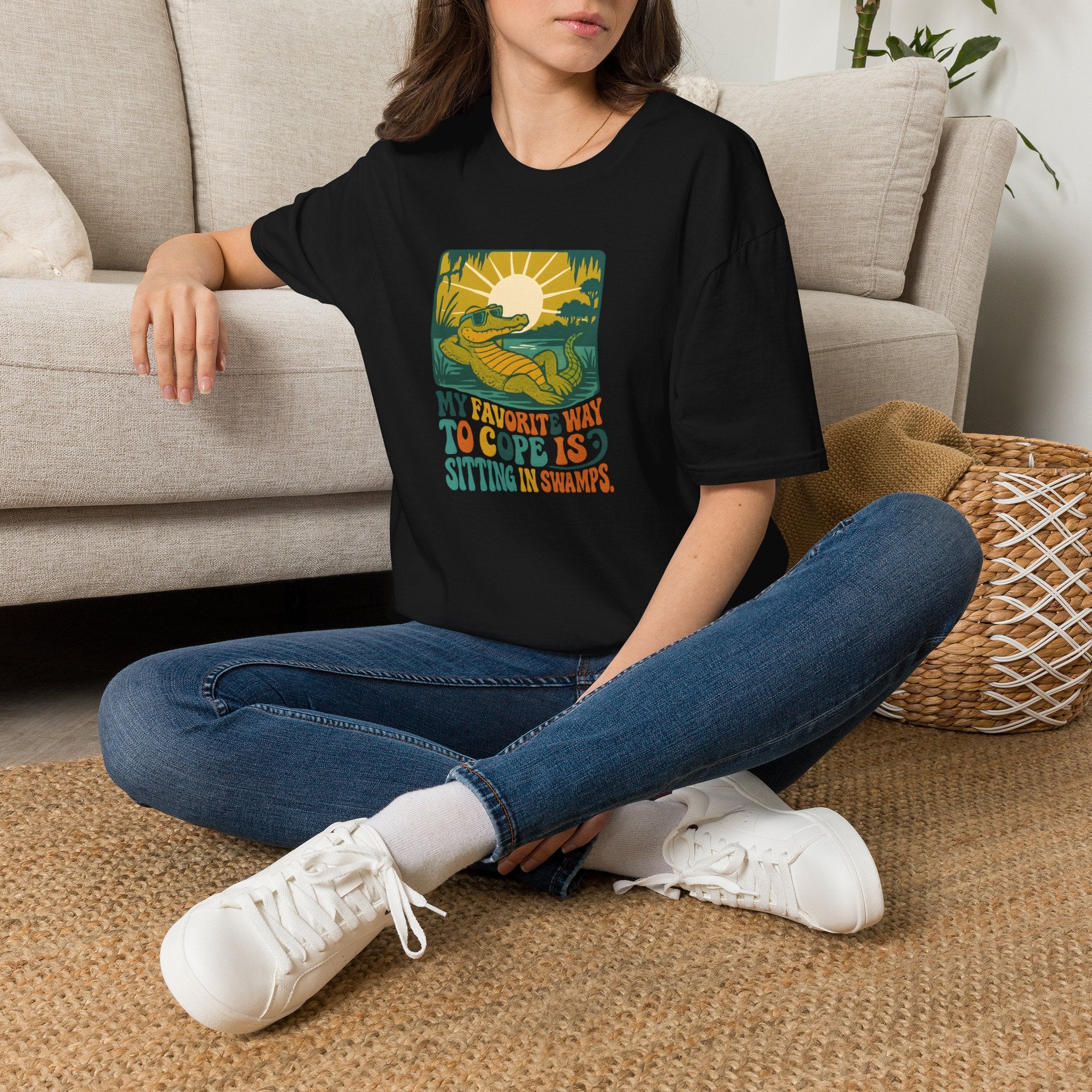 Alligator lounging in swamp T-Shirt