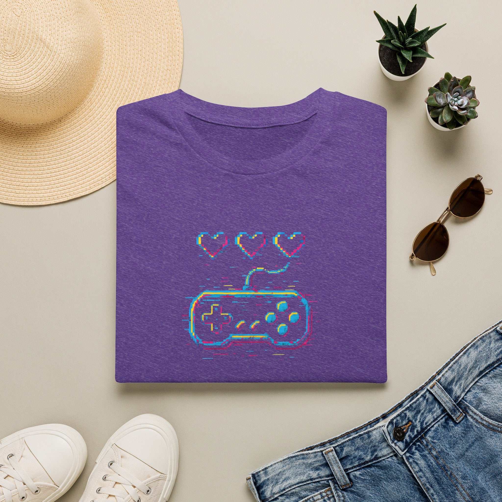 Three Hearts Gaming Controller T-Shirt
