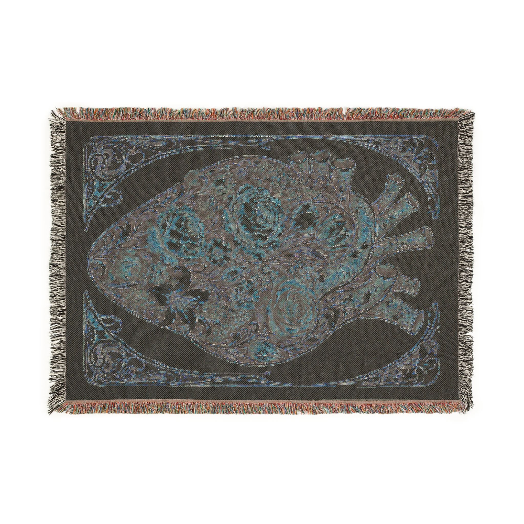 Floral Tapestry Throw Blanket — Vintage Bouquet Woven Blanket
