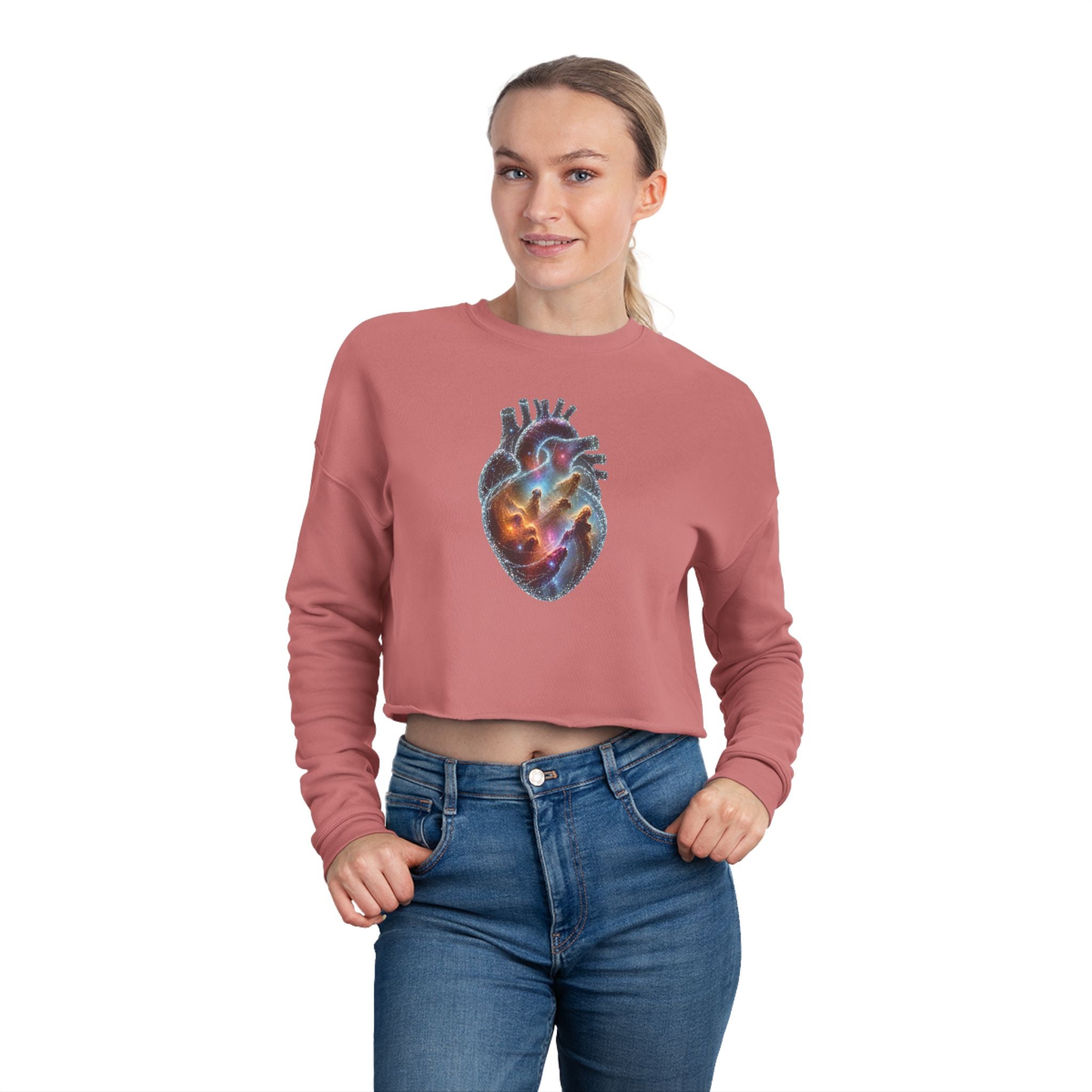 Cropped Sweatshirt —Galaxy Heart