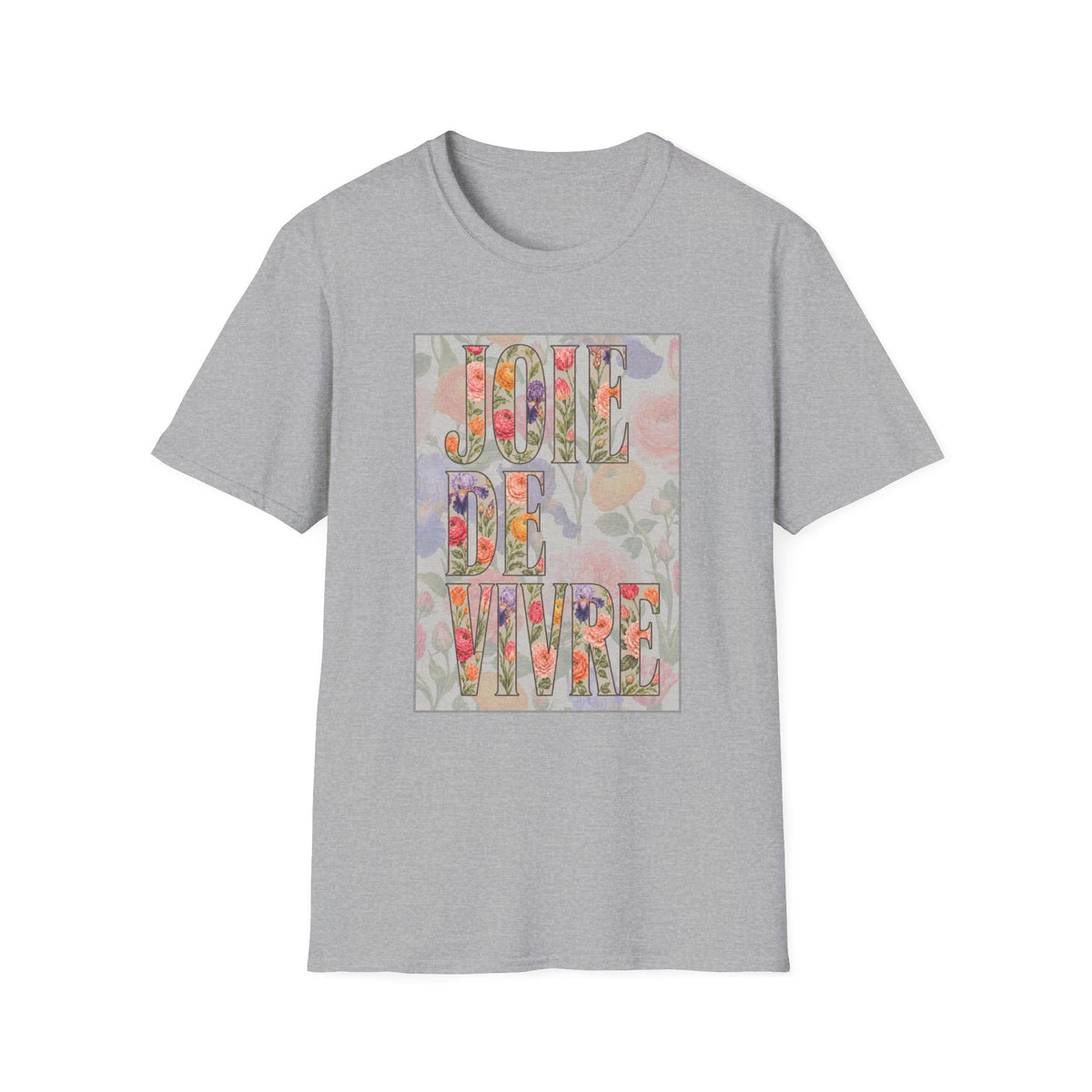 Joie de Vivre  Colorful Floral Graphic Tee