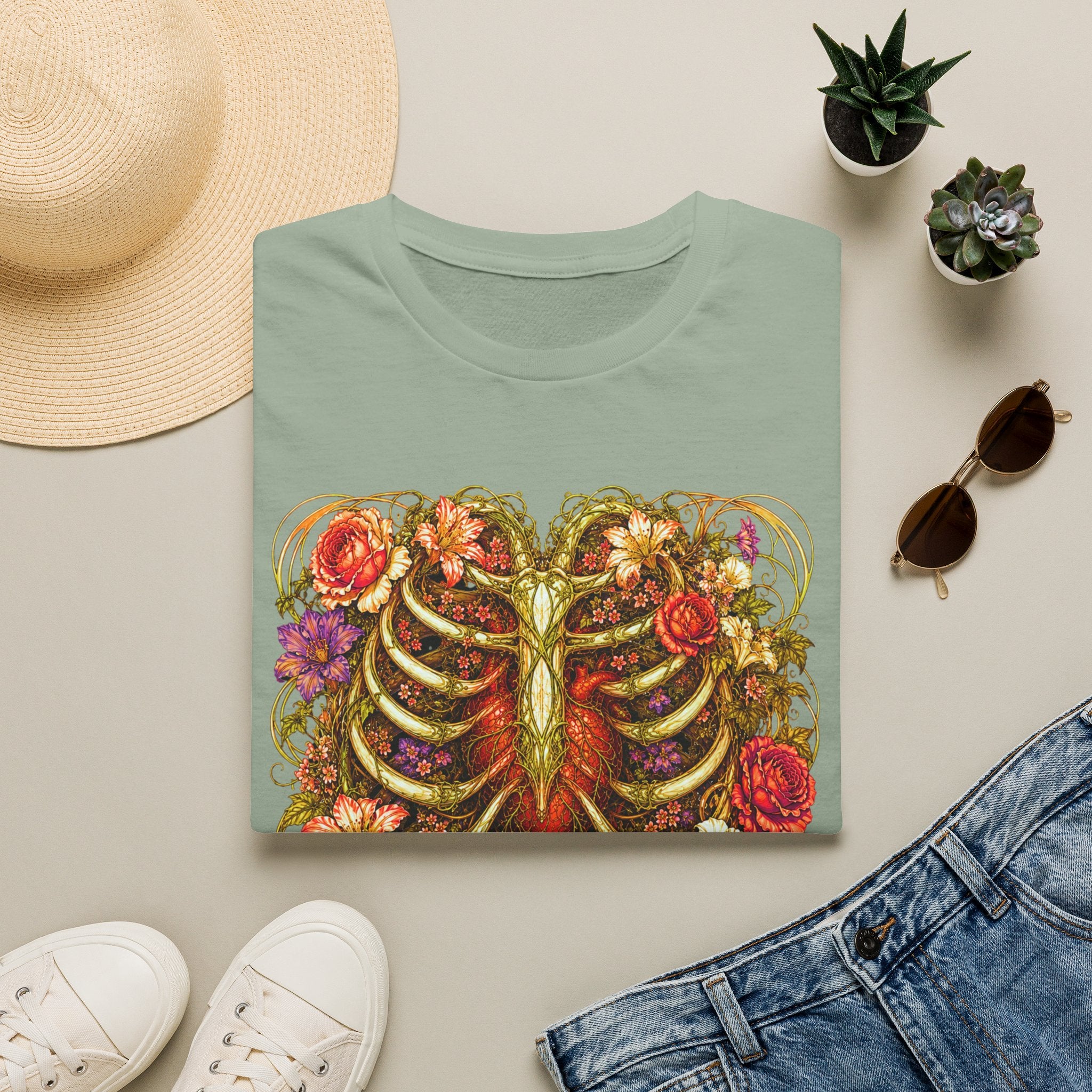 Nouveau Flower Ribcage T-Shirt