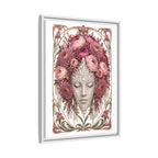 Framed Crystal Floral Muse Canvas Print — Botanical Portrait Wall Art
