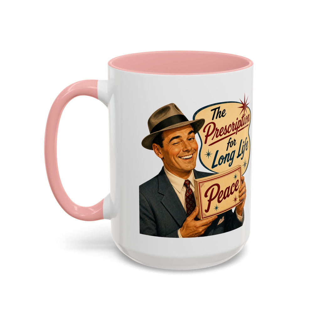 "Peace For a Long Life" Vintage Accent Coffee Mug