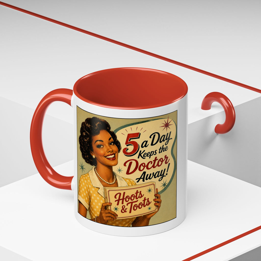 Vintage Coffee Mug – “A Day Keeps the Doctor Away!” Retro Diner Design (11/15oz)