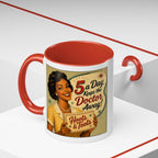Vintage Coffee Mug – “A Day Keeps the Doctor Away!” Retro Diner Design (11/15oz)