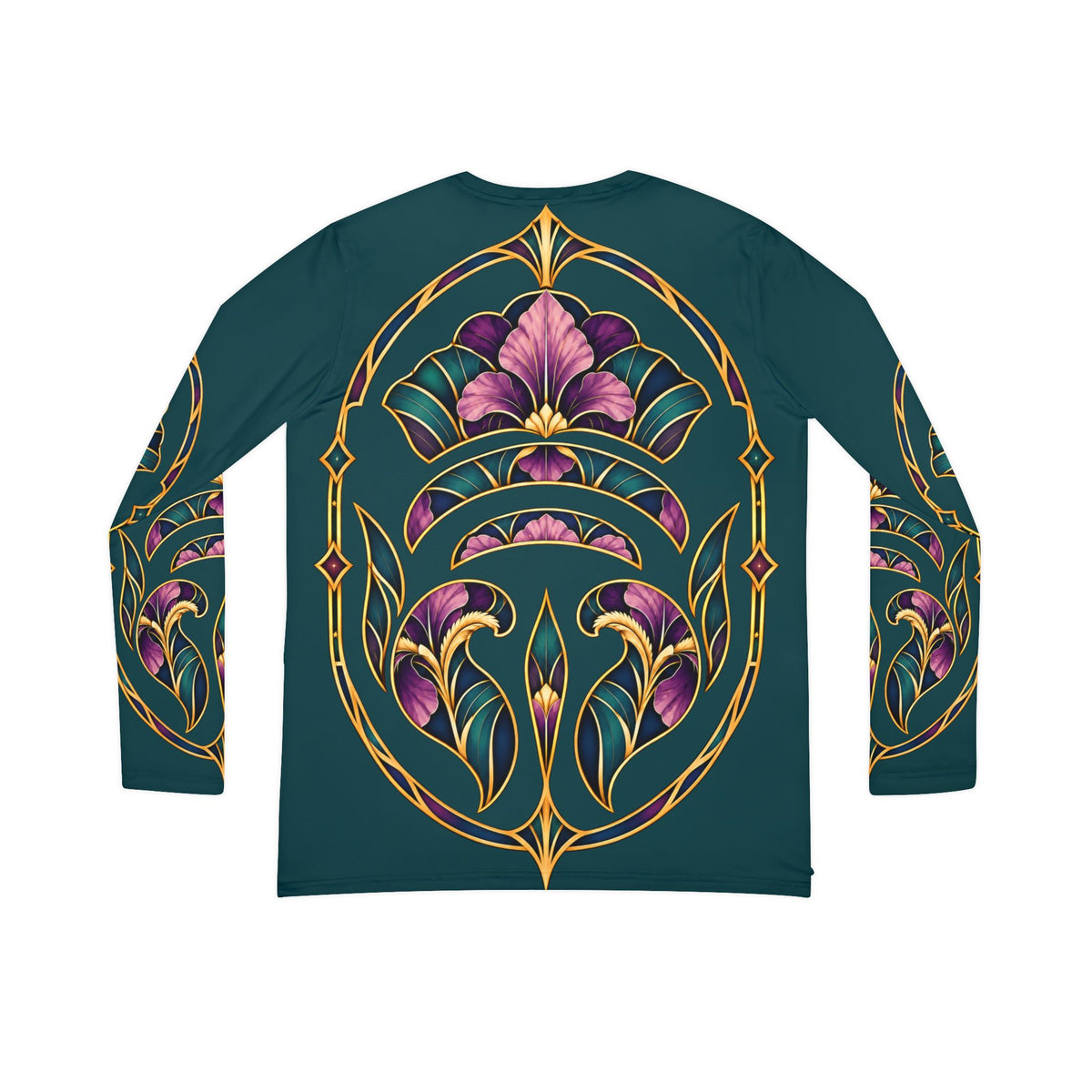 Floral Art Nouveau V-Neck Long Sleeve