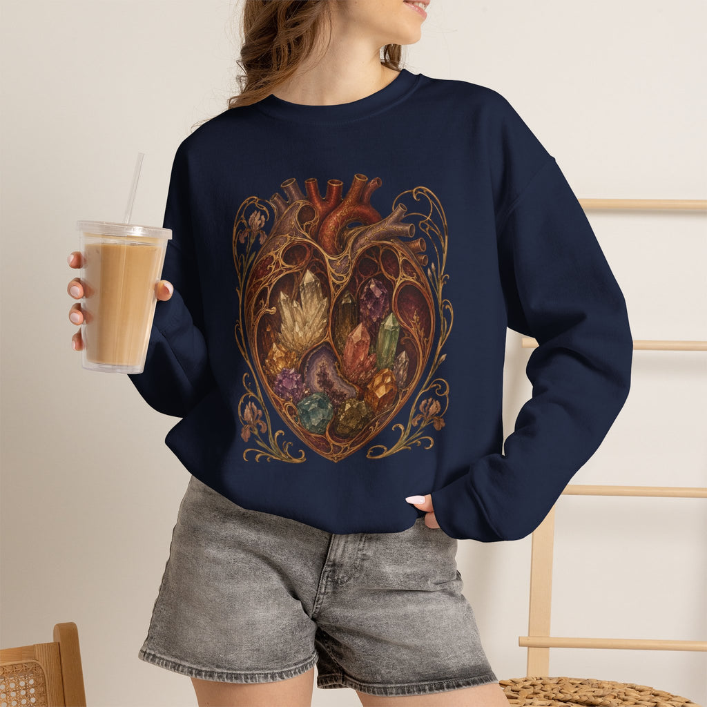 Crystal Heart Crewneck Sweatshirt