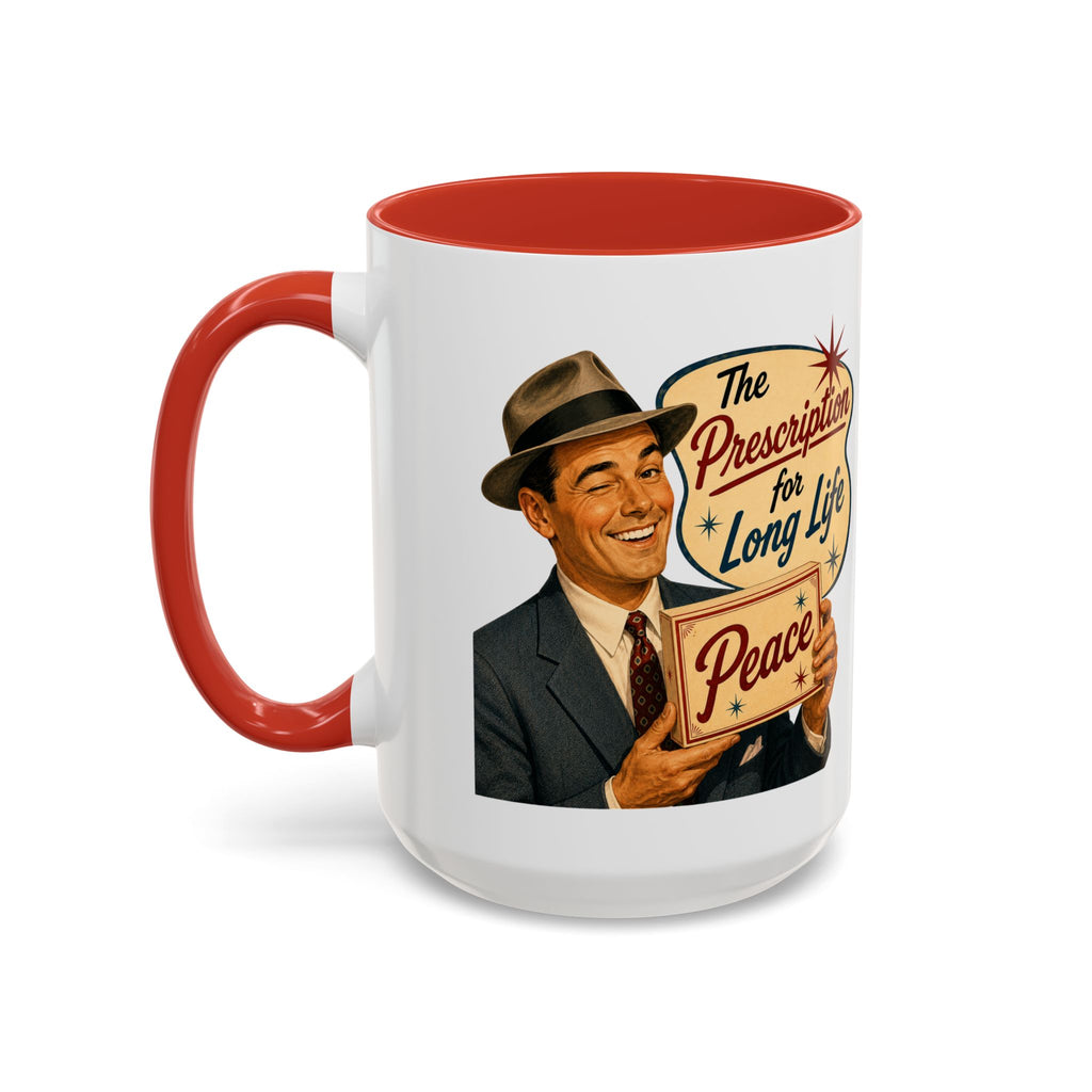 "Peace For a Long Life" Vintage Accent Coffee Mug