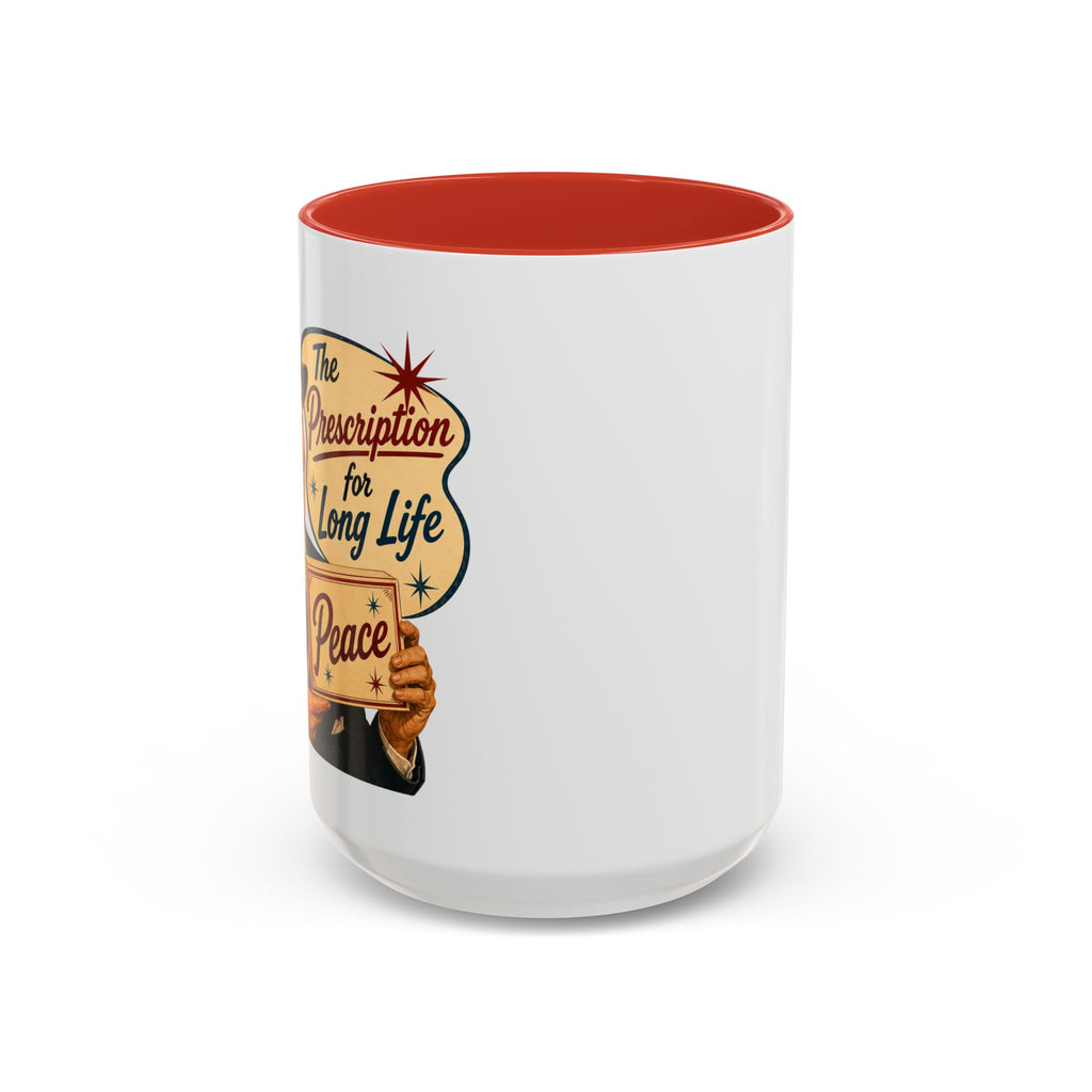 "Peace For a Long Life" Vintage Accent Coffee Mug