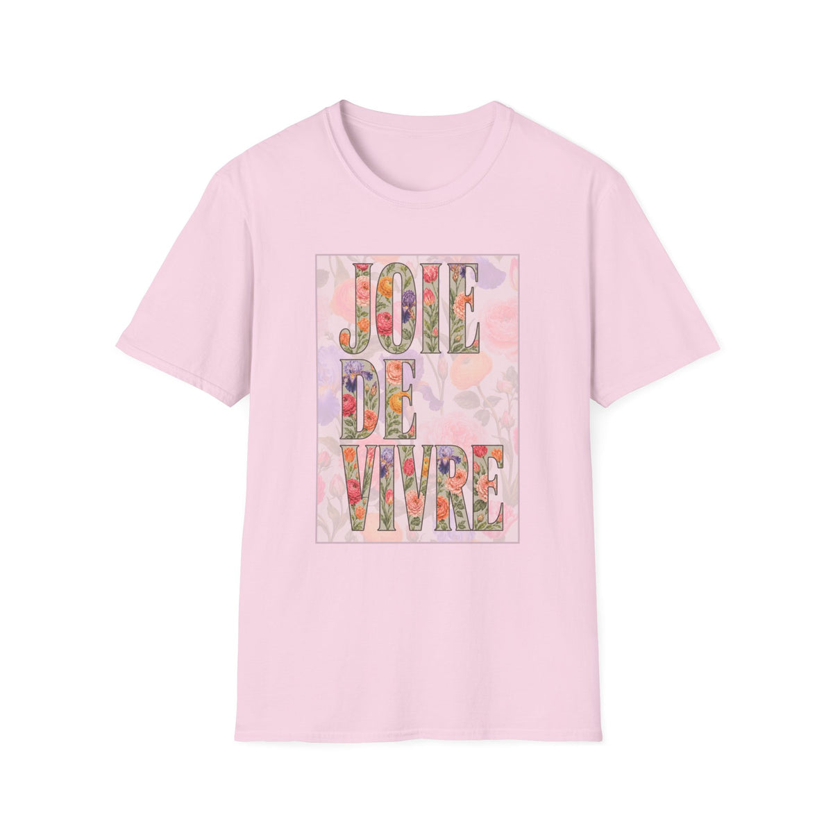 Joie de Vivre  Colorful Floral Graphic Tee