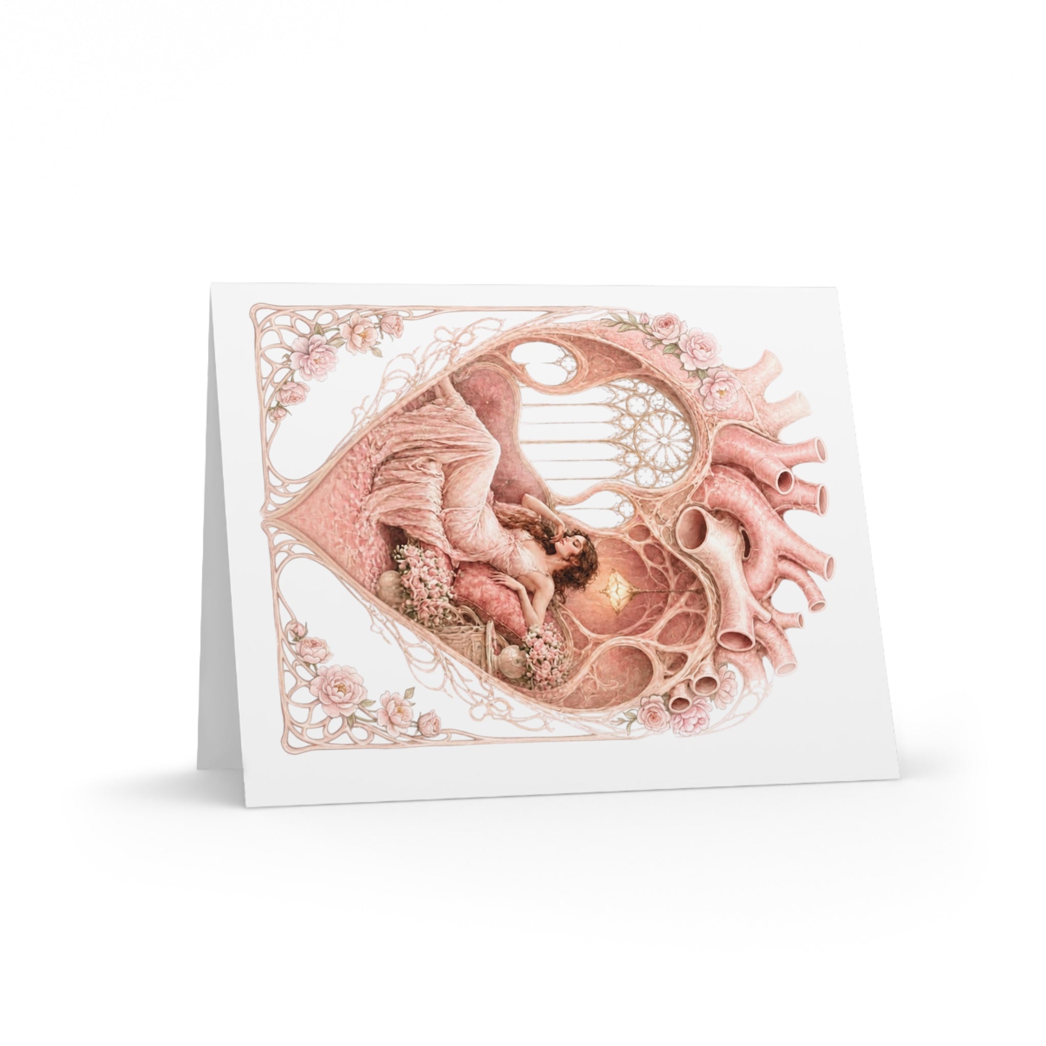 Greeting Card — Vintage Romantic Heart Anatomy Illustration (Pack of 8/16/24)
