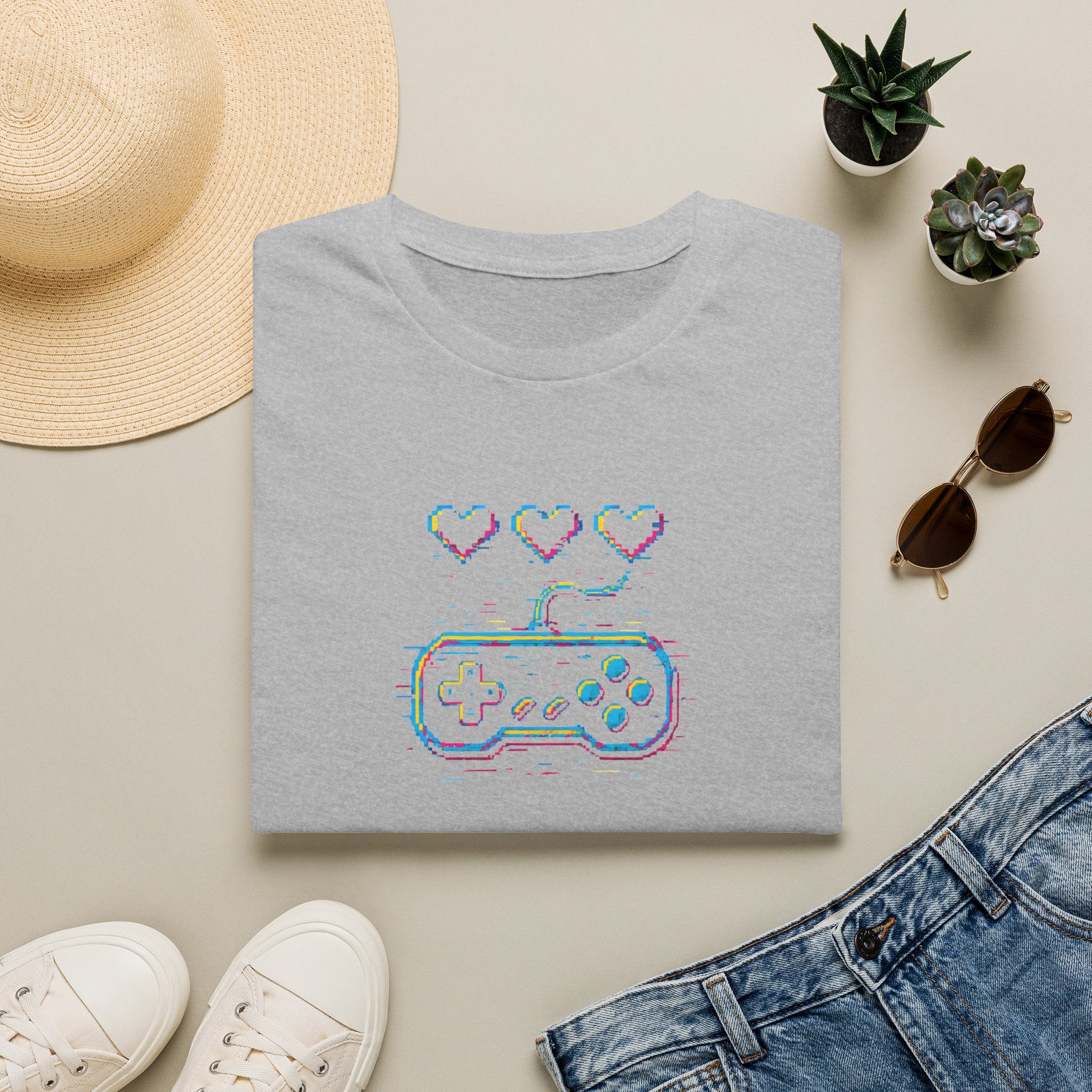 Three Hearts Gaming Controller T-Shirt