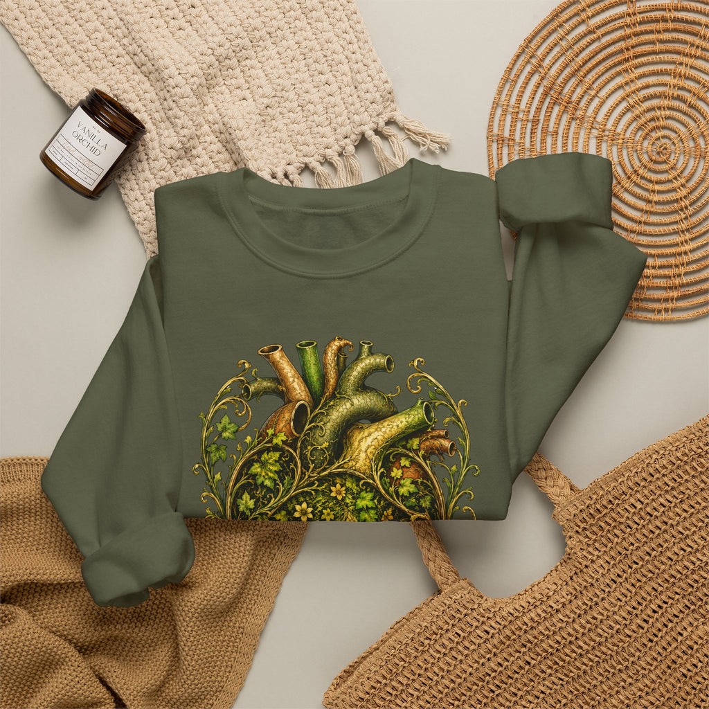 Green Woman Heart Crewneck Sweatshirt