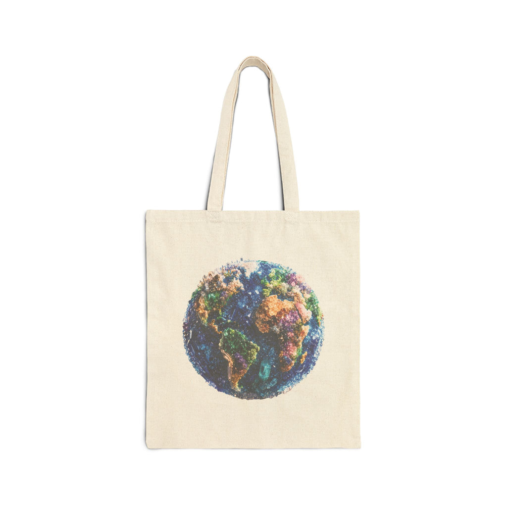 Crystal Earth Tote Bag — Eco-Friendly Canvas Shopping Tote