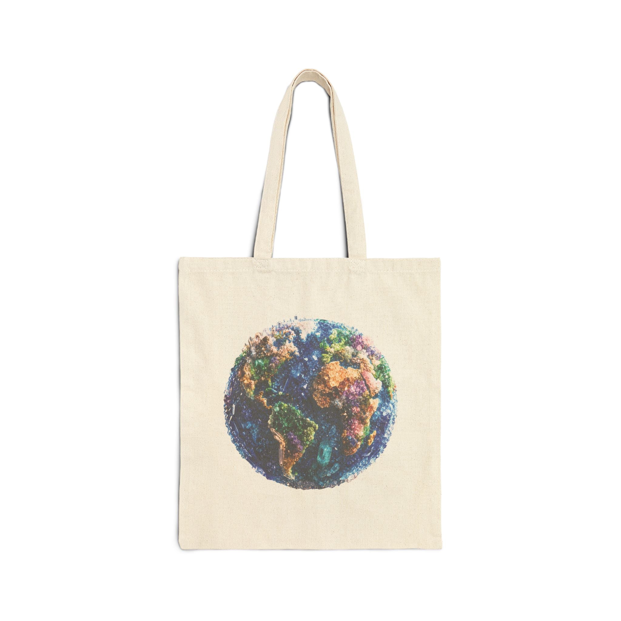 Crystal Earth Tote Bag — Eco-Friendly Canvas Shopping Tote