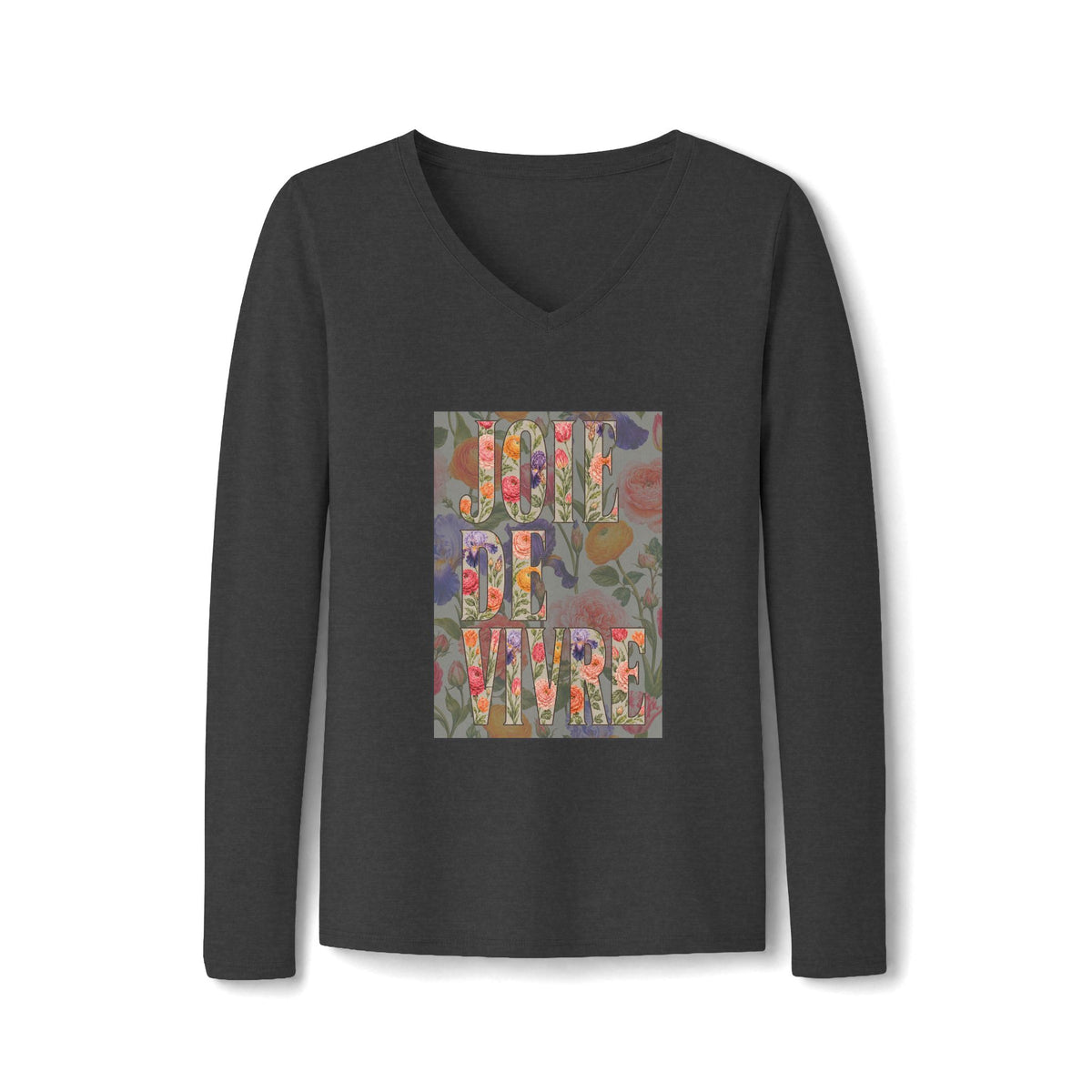 Joie de Vivre Floral V-Neck Tee — Women's Long Sleeve